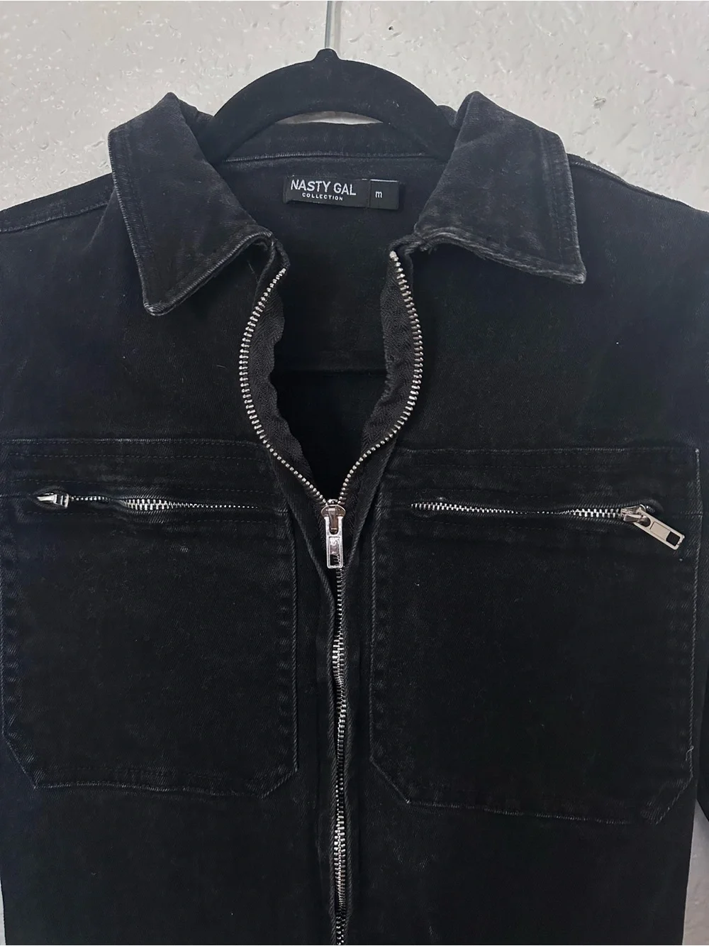 Nasty Gal Black Zip-Front Utility Jumpsuit - Picture 3 of 3